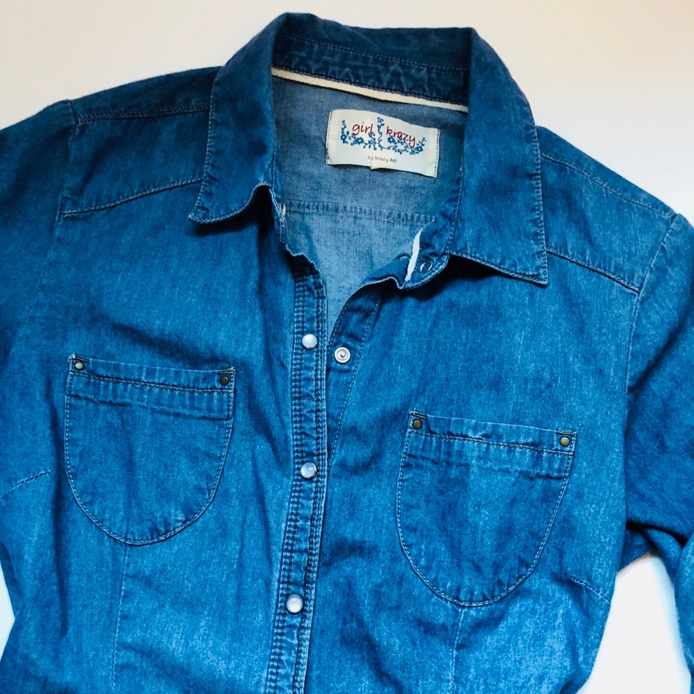 ✂️ Girl Krazy Button-down Denim Top